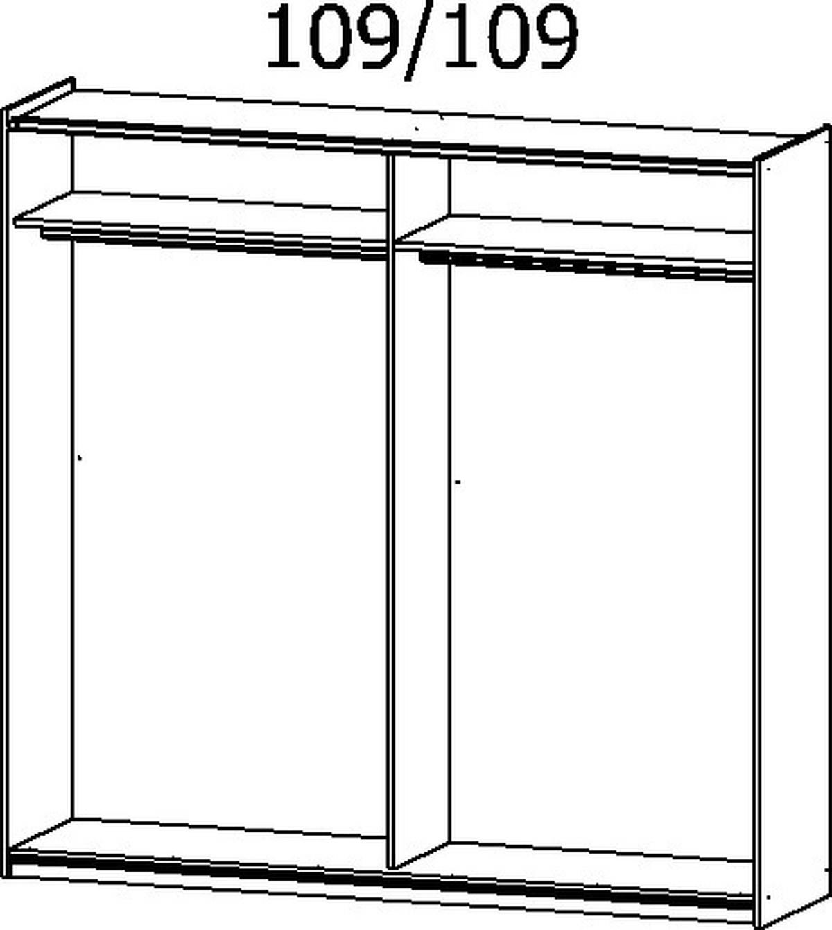 SCHWEBETÜRENSCHRANK 218/210/59 cm 2-türig Dunkelgrau, Eiche Artisan  - Dunkelgrau/Alufarben, Design, Glas/Holzwerkstoff (218/210/59cm) - Boxxx