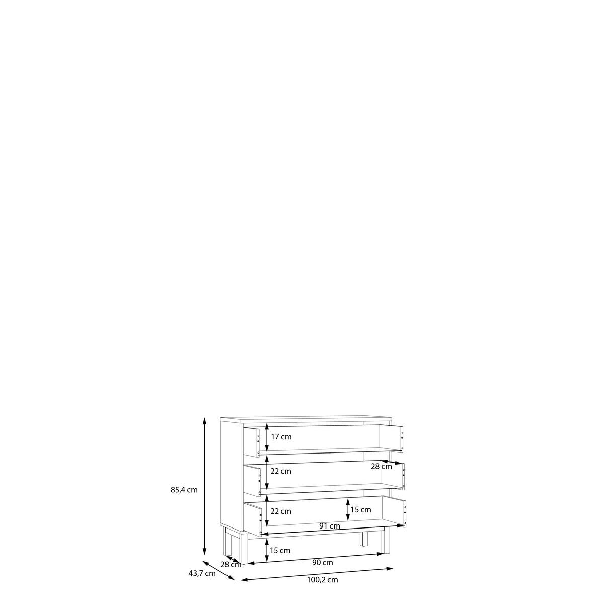 COMODĂ 100,2/85,4/41,7 cm  - nămol/alb, Modern, material pe bază de lemn (100,2/85,4/41,7cm) - Cantus
