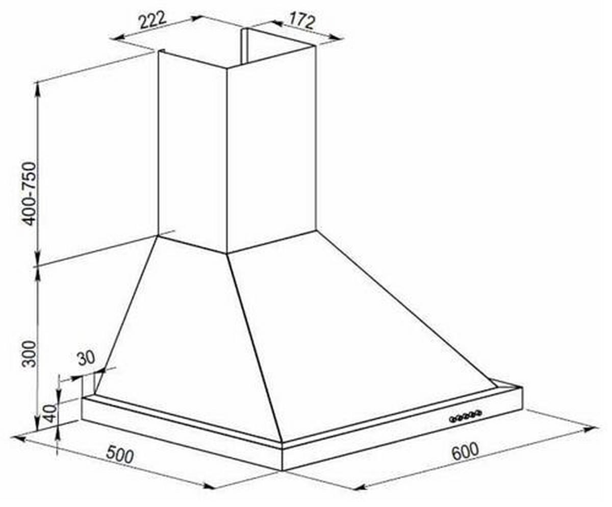 DUNSTABZUGSHAUBE CH22078IXB  - Edelstahlfarben, Trend, Metall (60/70-108/50cm) - Respekta