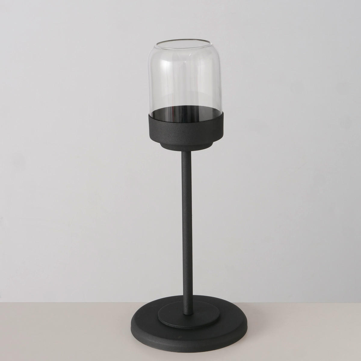 WINDLICHT - Transparent/Schwarz, Trend, Glas/Metall (15/37cm)