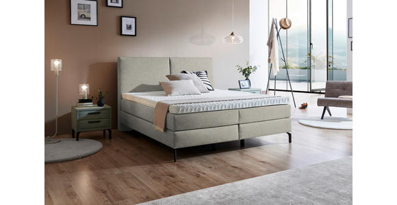 BOXSPRINGBETT 160/200 cm  in Beige  - Beige/Schwarz, KONVENTIONELL, Textil/Metall (160/200cm) - Dieter Knoll