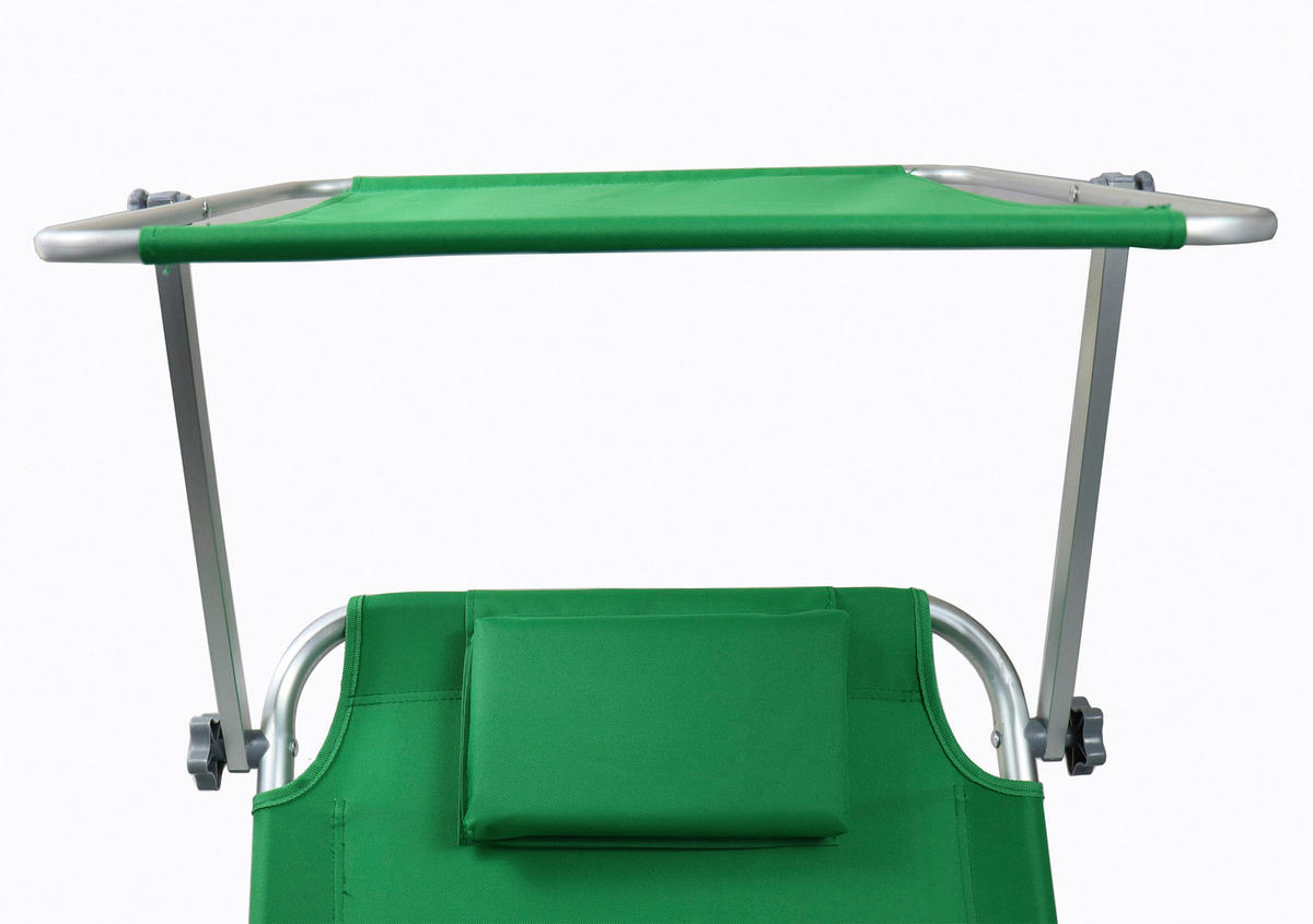 GARTENLIEGE 165/16/65 cm  - Grün, Basics, Textil/Metall (165/16/65cm) - MID.YOU