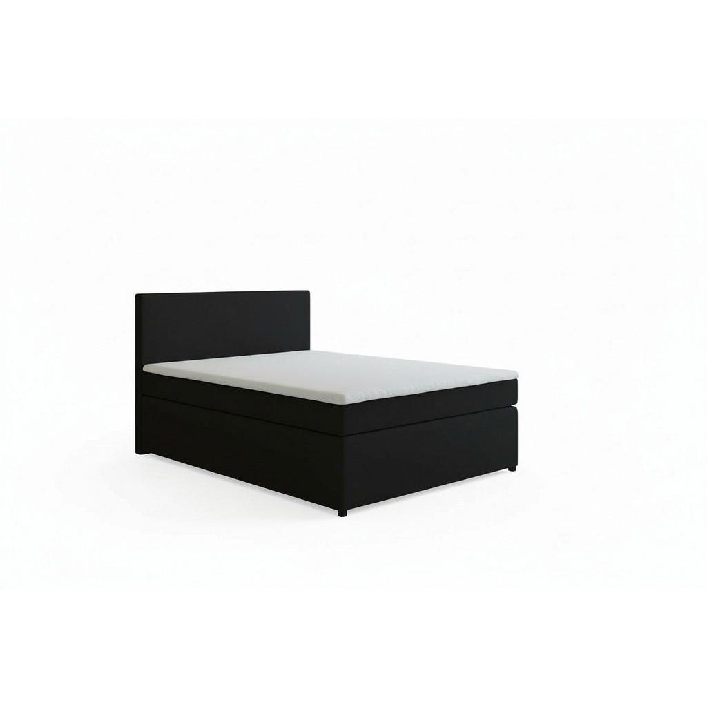 Thumbnail - Mid.you Boxspringbett, Graphit, Textil, H3, Höhe ca. 16 cm, 140x200 cm, gepolstertes Kopfteil, Federkernmatratze, Stoffa...