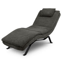 RELAXLIEGE Echtleder Anthrazit  - Anthrazit/Schwarz, Design, Leder/Metall (65/95/171cm) - Celina Home