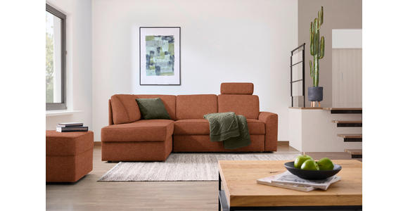 ECKSOFA  in Webstoff Orange  165/224 cm  - Schwarz/Orange, KONVENTIONELL, Kunststoff/Textil (165/224cm) - Xora