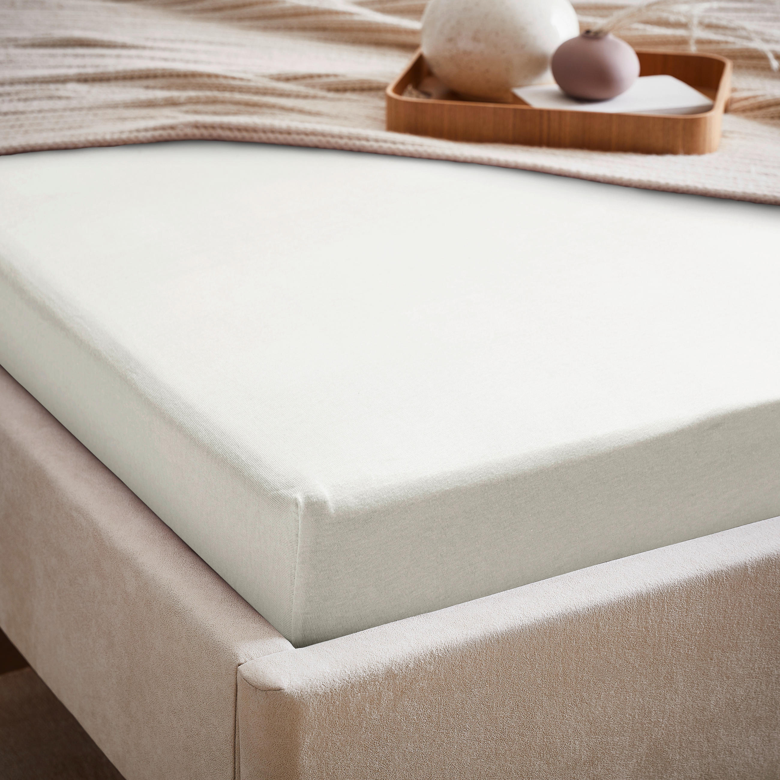 SPANNBETTTUCH Sissi Jersey  - Creme, Basics, Textil (180/200cm) - Esposa