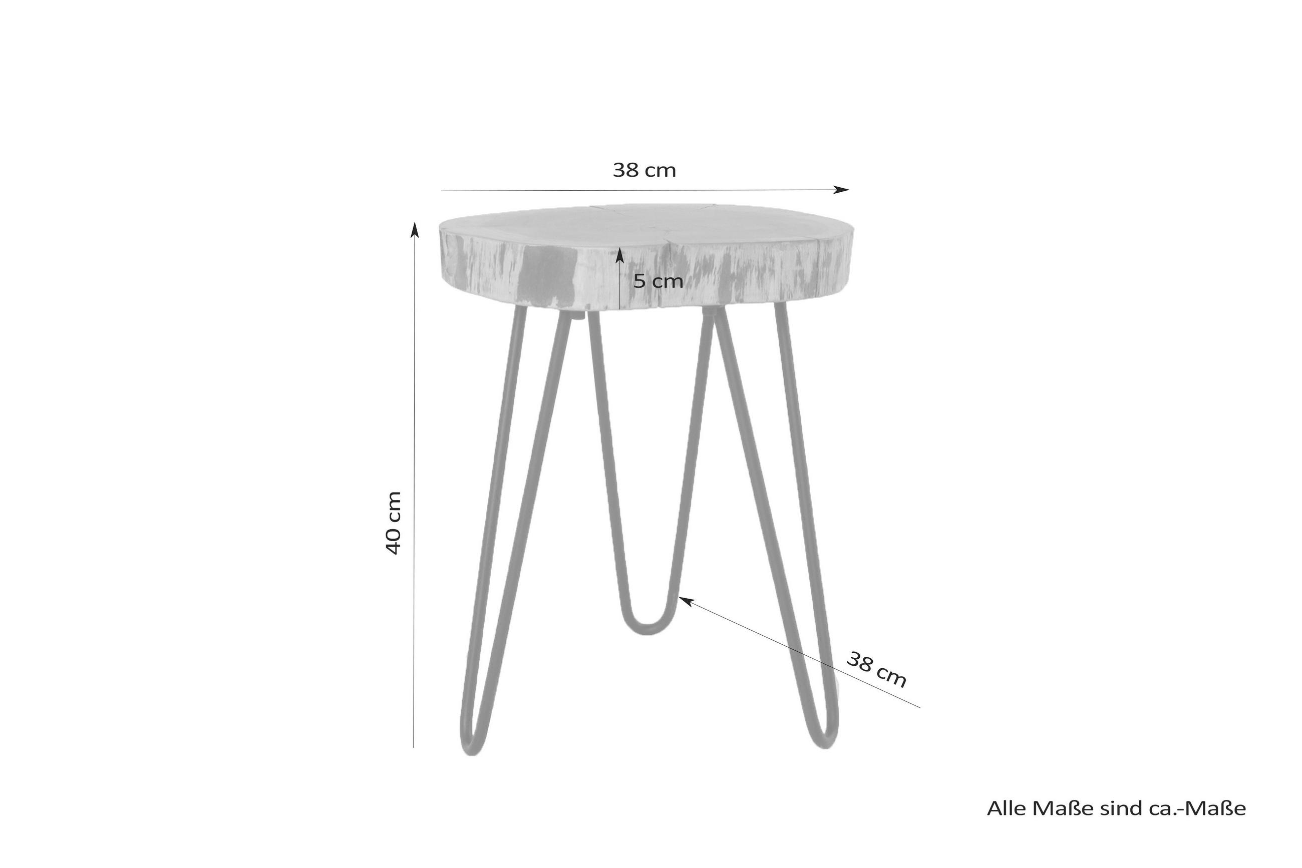BEISTELLTISCH in Holz, Metall  - Schwarz/Akaziefarben, MODERN, Holz/Metall (38/40/38cm) - MID.YOU