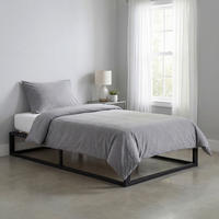 METALLBETT 90/200 cm  in Naturfarben, Schwarz  - Schwarz/Naturfarben, Basics, Holz/Metall (90/200cm) - Boxxx