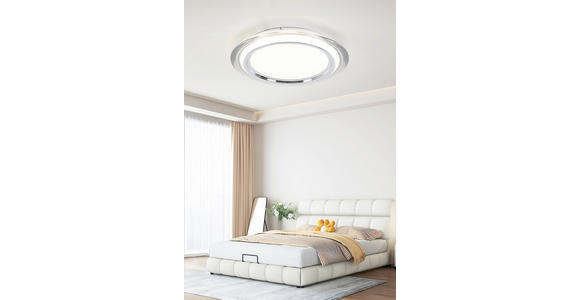 LED-DECKENLEUCHTE Macon 45/6 cm  - Chromfarben/Transparent, Design, Kunststoff/Metall (45/6cm) - Novel