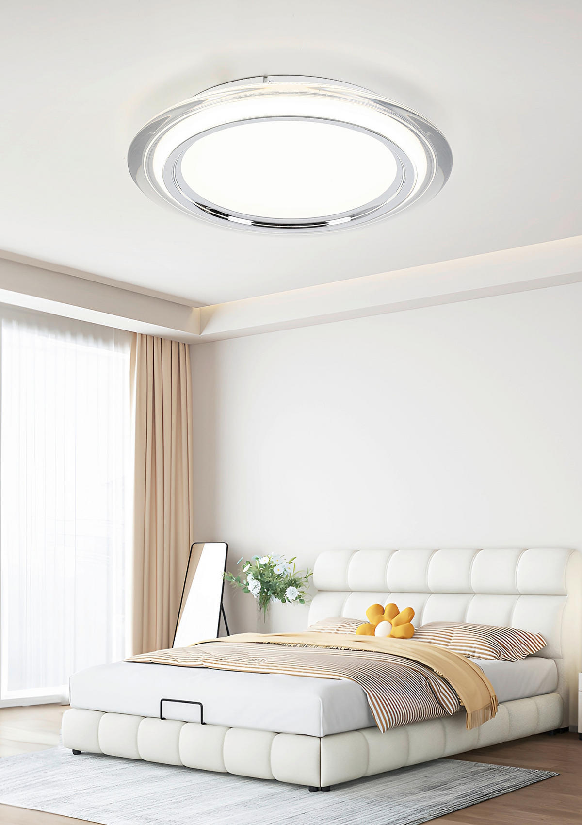 Plafonieră Cu Led 36 W  45/6 cm    - alb/culoare crom, Design, plastic/metal (45/6cm) - Novel