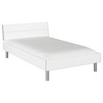 BETT 120/200 cm  in Weiß  - Alufarben/Weiß, Design, Metall (120/200cm) - Carryhome
