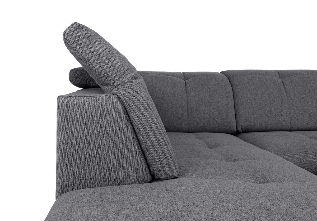 WOHNLANDSCHAFT - Dunkelgrau/Beige, Design, Textil/Metall (215/328/173cm) - MID.YOU