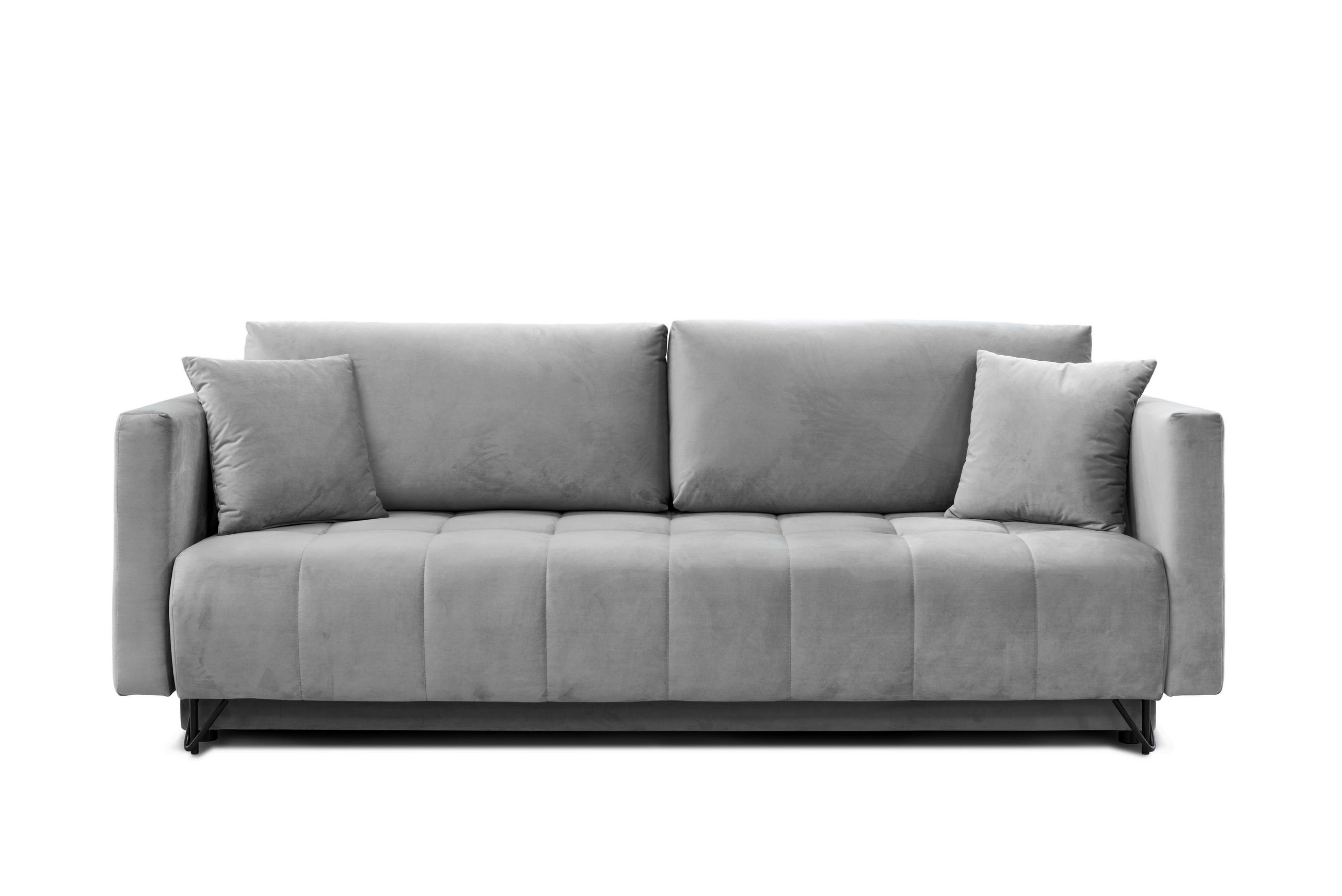CANAPEA EXTENSIBILA textil argintiu  - argintiu/negru, Design, metal/textil (227/87/102cm) - Carryhome