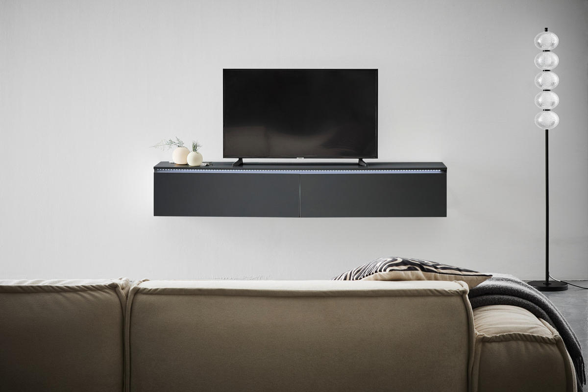 NÍZKÁ KOMODA, černá, 180/30/33 cm - černá, Design, kompozitní dřevo (180/30/33cm) - Boxxx