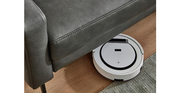 ECKSOFA Anthrazit Echtleder Kopfteilverstellung  - Anthrazit/Schwarz, Design, Leder/Metall (323/179cm) - Dieter Knoll