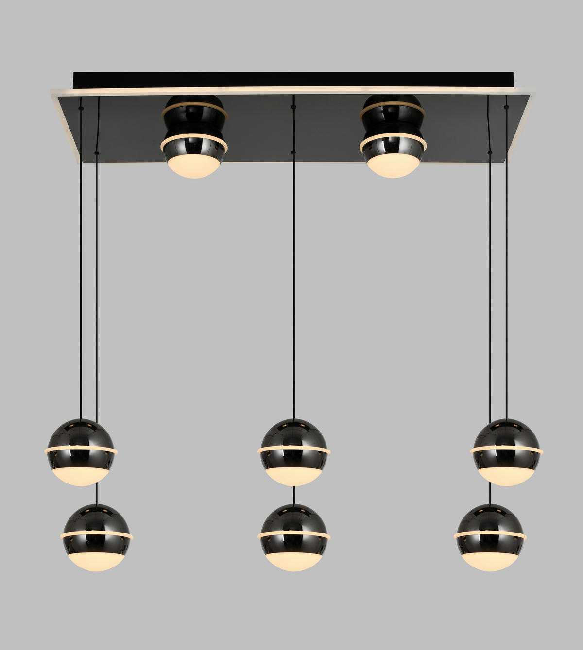 LED-HÄNGELEUCHTE Biarritz 75/150/30 cm  - Schwarzchrom, Design, Kunststoff/Metall (75/150/30cm)