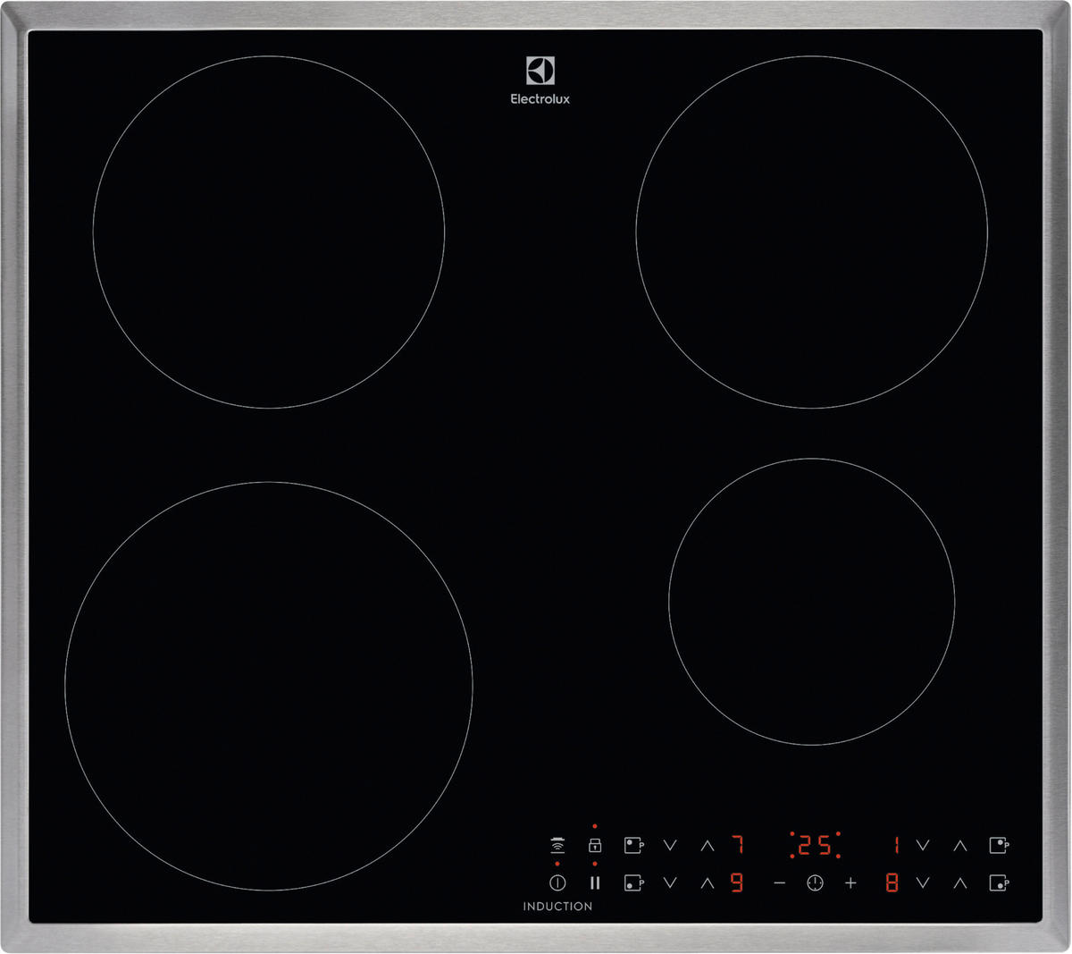 INDUKTIONSKOCHFELD LIT60433M  - Edelstahlfarben/Schwarz, Basics, Glas/Metall (57,6/4,6/50,6cm) - Electrolux