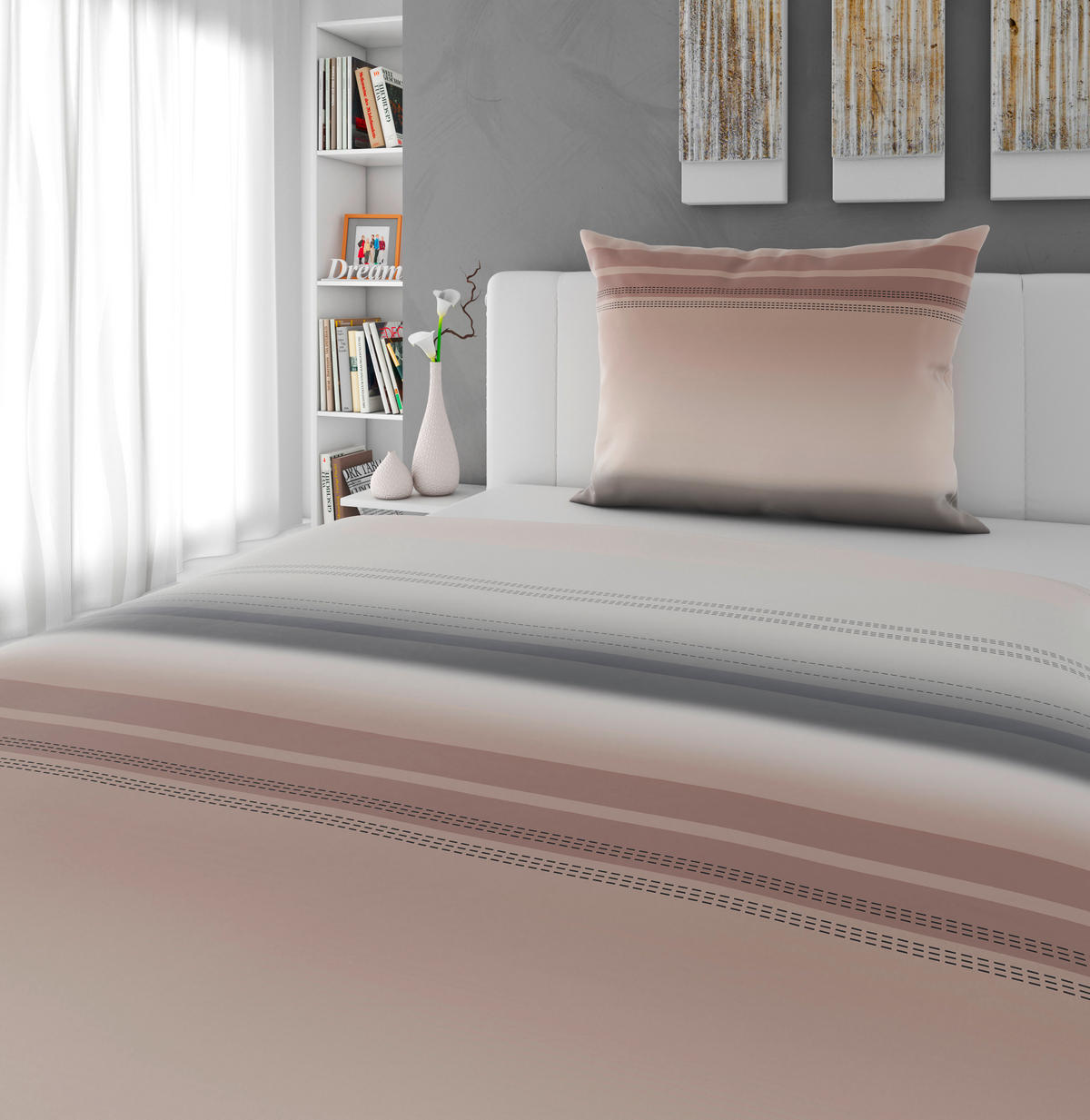 ÁGYNEMŰHUZAT-GARNITÚRA 140/200 cm  - taupe, Konventionell, textil (140/200cm) - Novel
