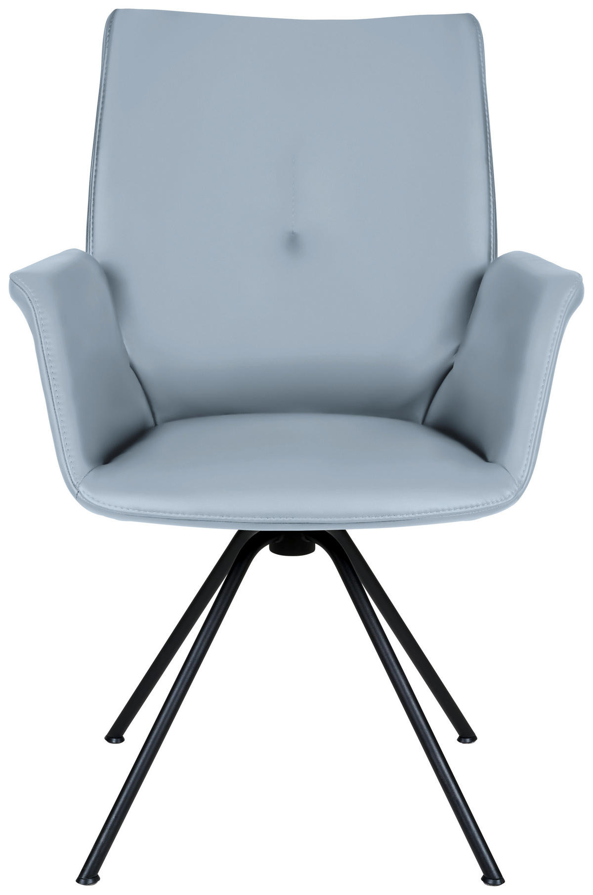 ARMLEHNSTUHL  in Stahl Echtleder pigmentiert  - Schwarz/Grau, Design, Leder/Metall (65/91/63cm) - Dieter Knoll
