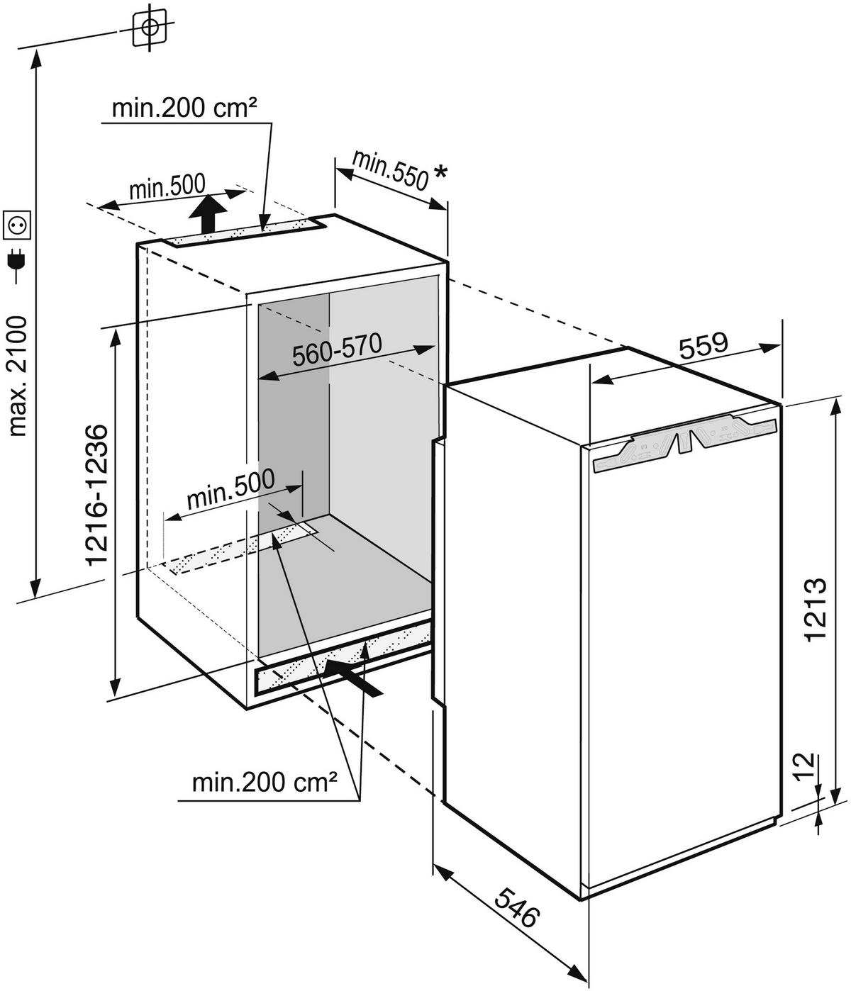 KÜHLSCHRANK 55,9/121,3/54,6 cm IRe 4101  - Weiß, Basics, Kunststoff/Metall (55,9/121,3/54,6cm) - Liebherr
