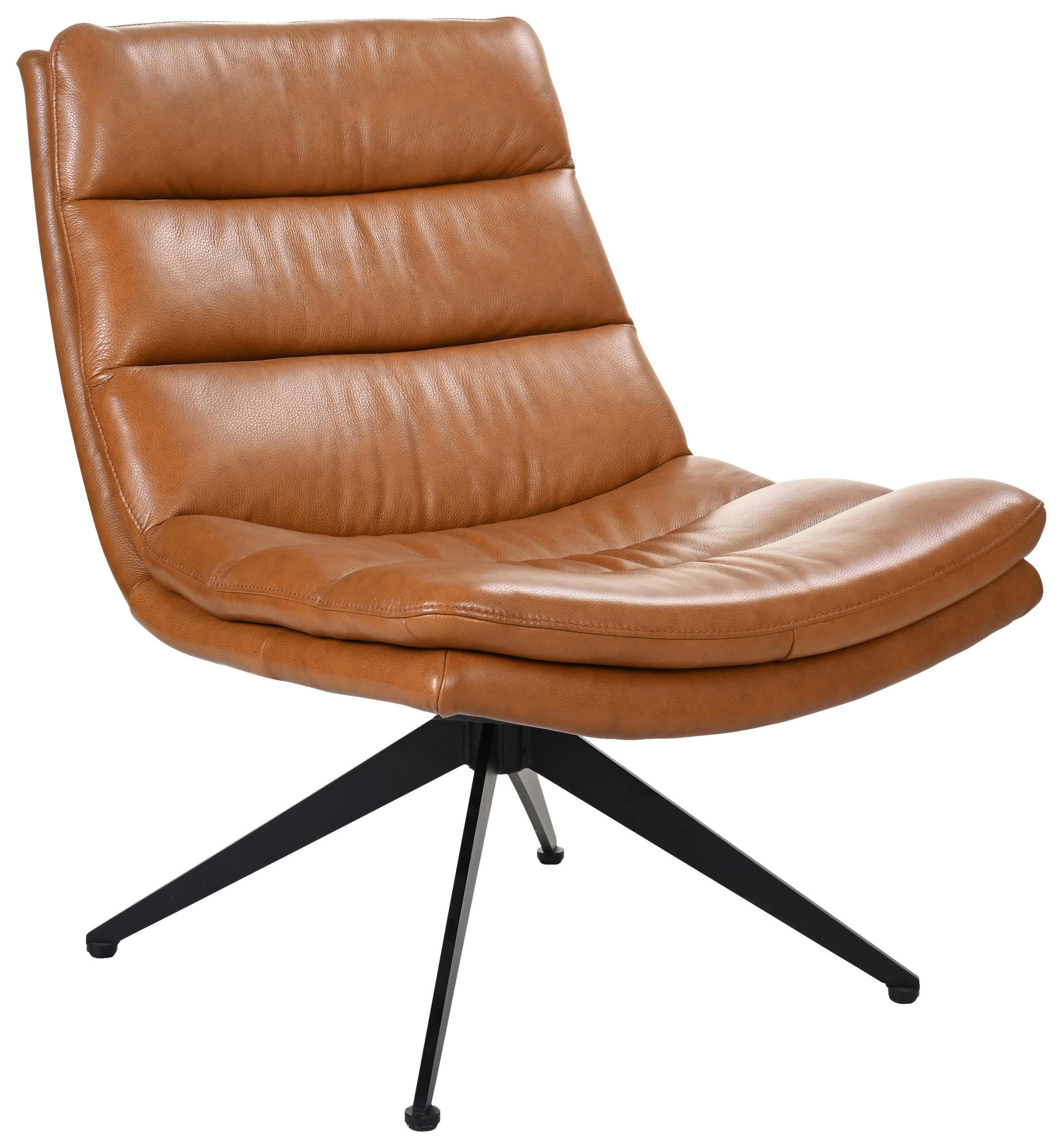 DESIGN-FOTEL - fekete/konyak, Design, bőr/fém (77/64,5/64,5cm) - Dieter Knoll