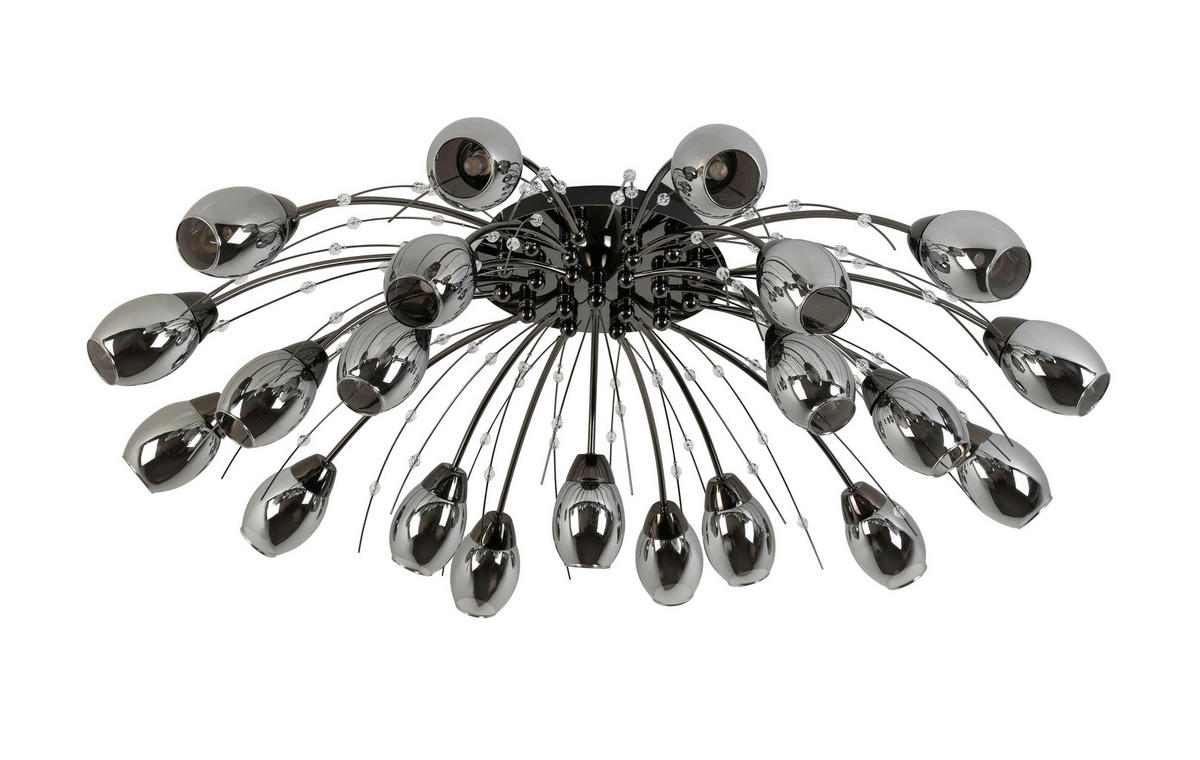 LED-DECKENLEUCHTE 92/25 cm   - Chromfarben/Schwarz, Trend, Glas/Kunststoff (92/25cm) - Dieter Knoll