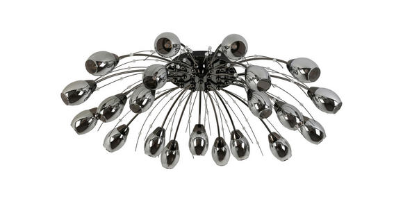 LED-DECKENLEUCHTE 92/25 cm - Chromfarben/Schwarz, Trend, Glas/Kunststoff (92/25cm) - Dieter Knoll