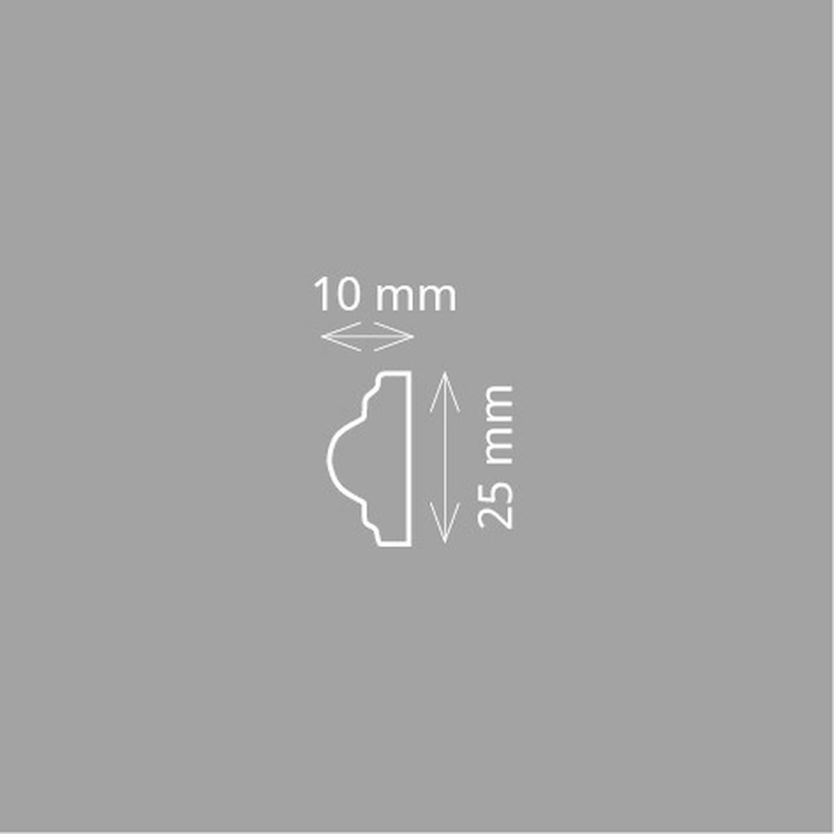 ZIERLEISTE 200/1,0/2,5 cm Weiß Kunststoff  - Weiß, Design, Kunststoff (200/1,0/2,5cm)