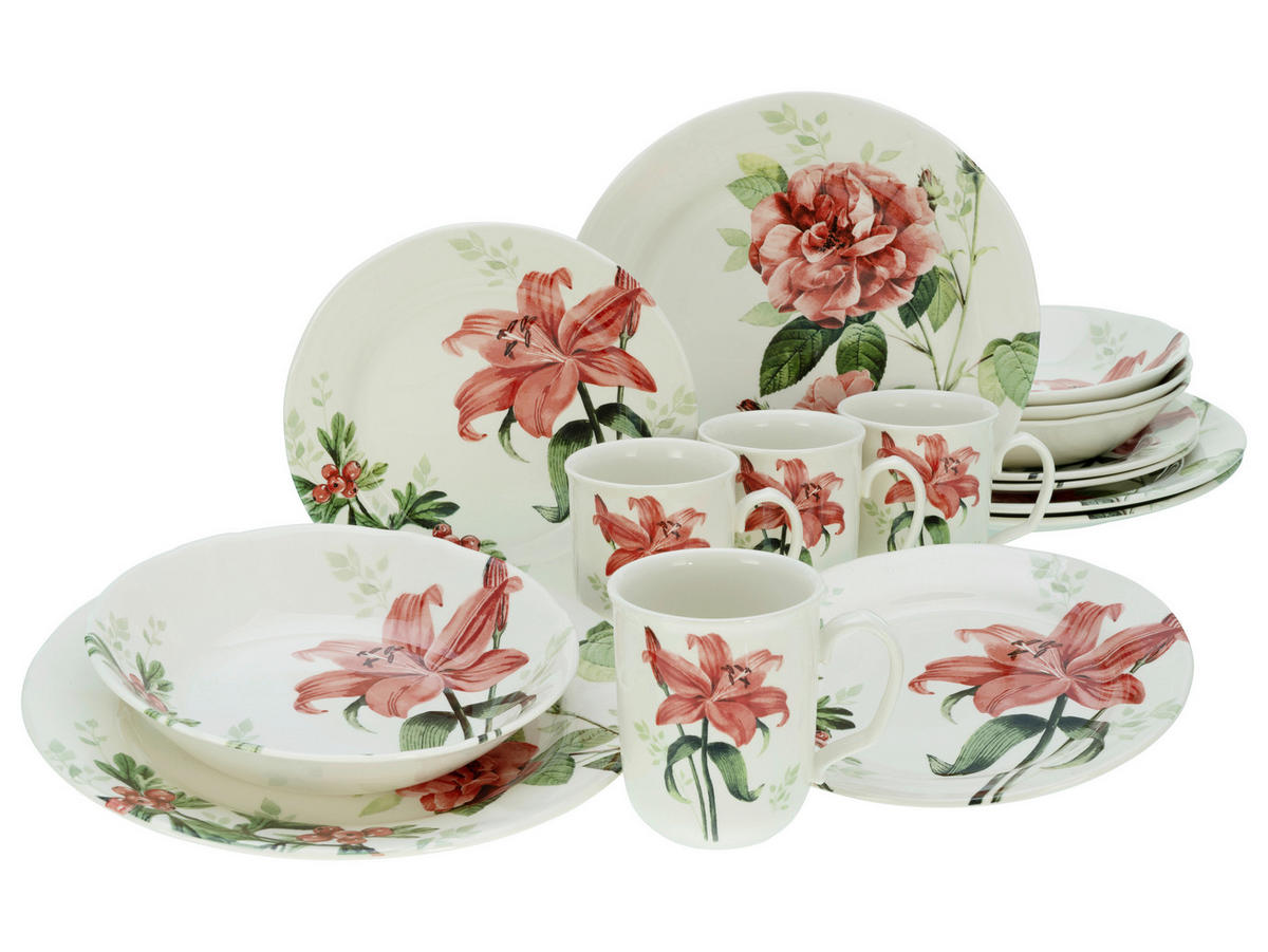 KOMPLETT SERVIS 16 delar  - multicolor, keramik - Creatable