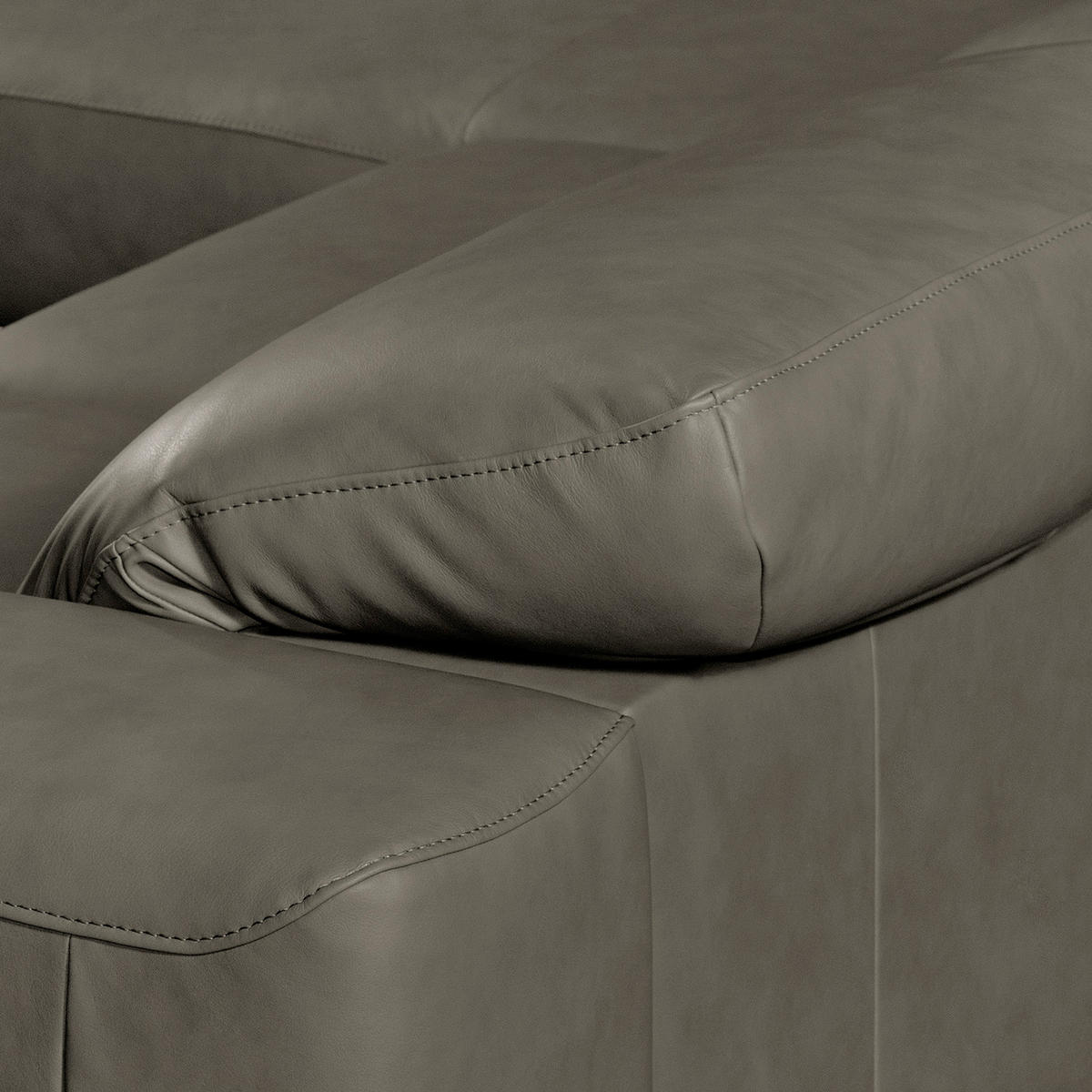 ECKSOFA  in Echtleder Grau  187/295 cm  - Schwarz/Grau, Design, Leder/Metall (187/295cm) - Livetastic