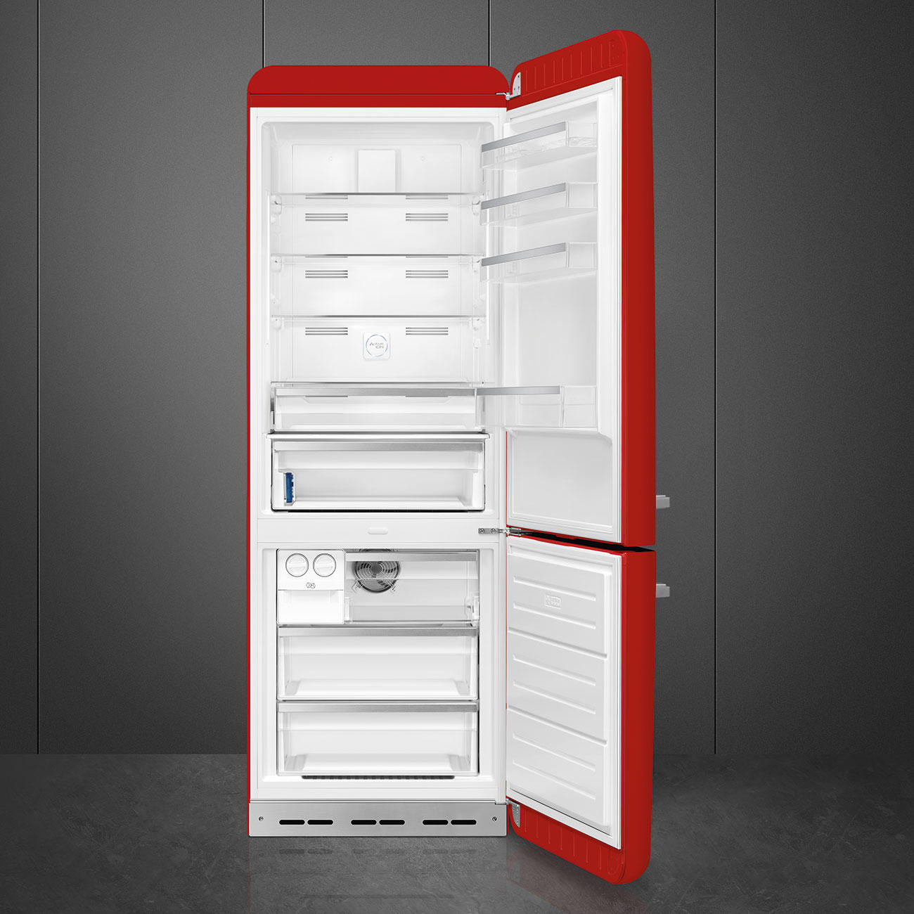 KÜHL-GEFRIER-KOMBINATION FAB38RRD5  - Rot, Basics, Metall (70,6/205/71,1cm) - SMEG