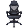 GAMINGSTUHL  in Lederlook, Netzbespannung Schwarz  - Schwarz, MODERN, Kunststoff/Textil (59/107-117/58cm) - Carryhome