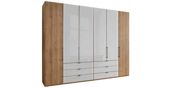 DREHTÜRENSCHRANK  in Weiß, Eiche Bianco  - Schieferfarben/Eiche Bianco, KONVENTIONELL, Glas/Holzwerkstoff (300/236/58cm) - Dieter Knoll