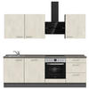 KÜCHENBLOCK 240 cm   in Weiß, Schieferfarben  - Schieferfarben/Edelstahlfarben, MODERN, Holzwerkstoff/Metall (240cm) - Nobilia