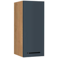 KÜCHENOBERSCHRANK 30/72/35 cm  in Blau, Eichefarben  - Blau/Eichefarben, MODERN, Holzwerkstoff/Metall (30/72/35cm) - Nobilia