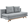 SCHLAFSOFA  in Webstoff Hellgrau  - Buchefarben/Hellgrau, KONVENTIONELL, Holz/Textil (205/86/94cm) - Carryhome