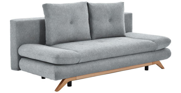 SCHLAFSOFA  in Webstoff Hellgrau  - Buchefarben/Hellgrau, KONVENTIONELL, Holz/Textil (205/86/94cm) - Carryhome