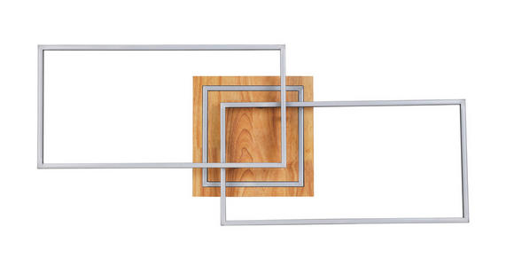 LED-DECKENLEUCHTE 86/46/11 cm - Schwarz/Naturfarben, Trend, Holz/Kunststoff (86/46/11cm) - Novel