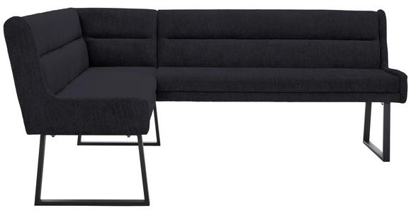 ECKBANK 159/217 cm Webstoff Schwarz - Schwarz, Design, Textil/Metall (159/217cm) - Novel