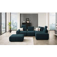 ECKSOFA in Velours Dunkelblau  - Schwarz/Dunkelblau, Design, Kunststoff/Textil (326/236cm) - Xora