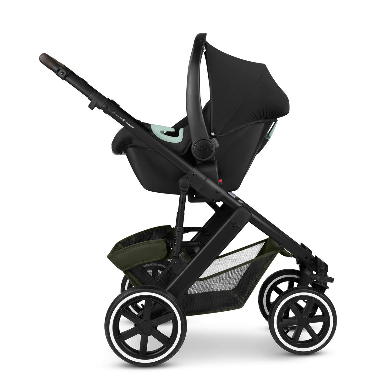 KOMBIKINDERWAGEN  Salsa 5 Air  Avocado  - Schwarz/Olivgrün, Basics, Textil/Metall (63/118/95,5cm) - ABC Design