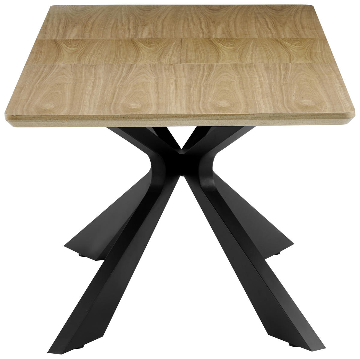 ESSTISCH 160-210/90/76 cm Echtholz, Nachbildung  Holz, Metall, Holzwerkstoff ausziehbar rechteckig Schwarz, Eichefarben  - Eichefarben/Schwarz, MODERN, Holz/Holzwerkstoff (160-210/90/76cm) - P & B