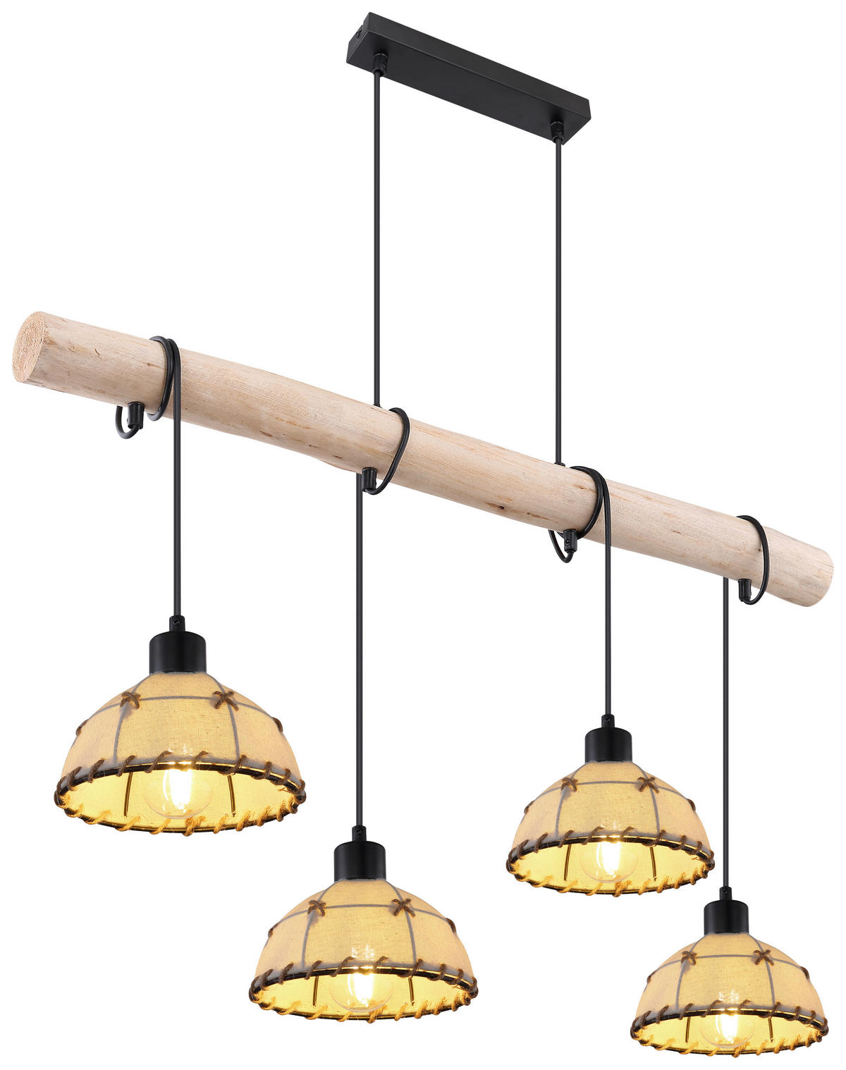 VISEČA SVETILKA  Rex   85/18/120 cm         E27 - črna/naravne barve, Natur, kovina/tekstil (85/18/120cm) - Globo