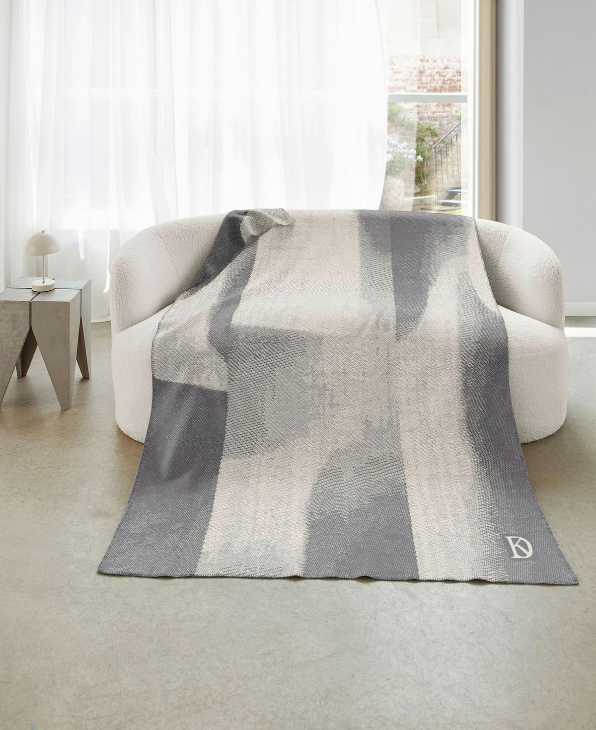 TAKARÓ  - fehér/szürke, Basics, textil (150/200cm) - Dieter Knoll