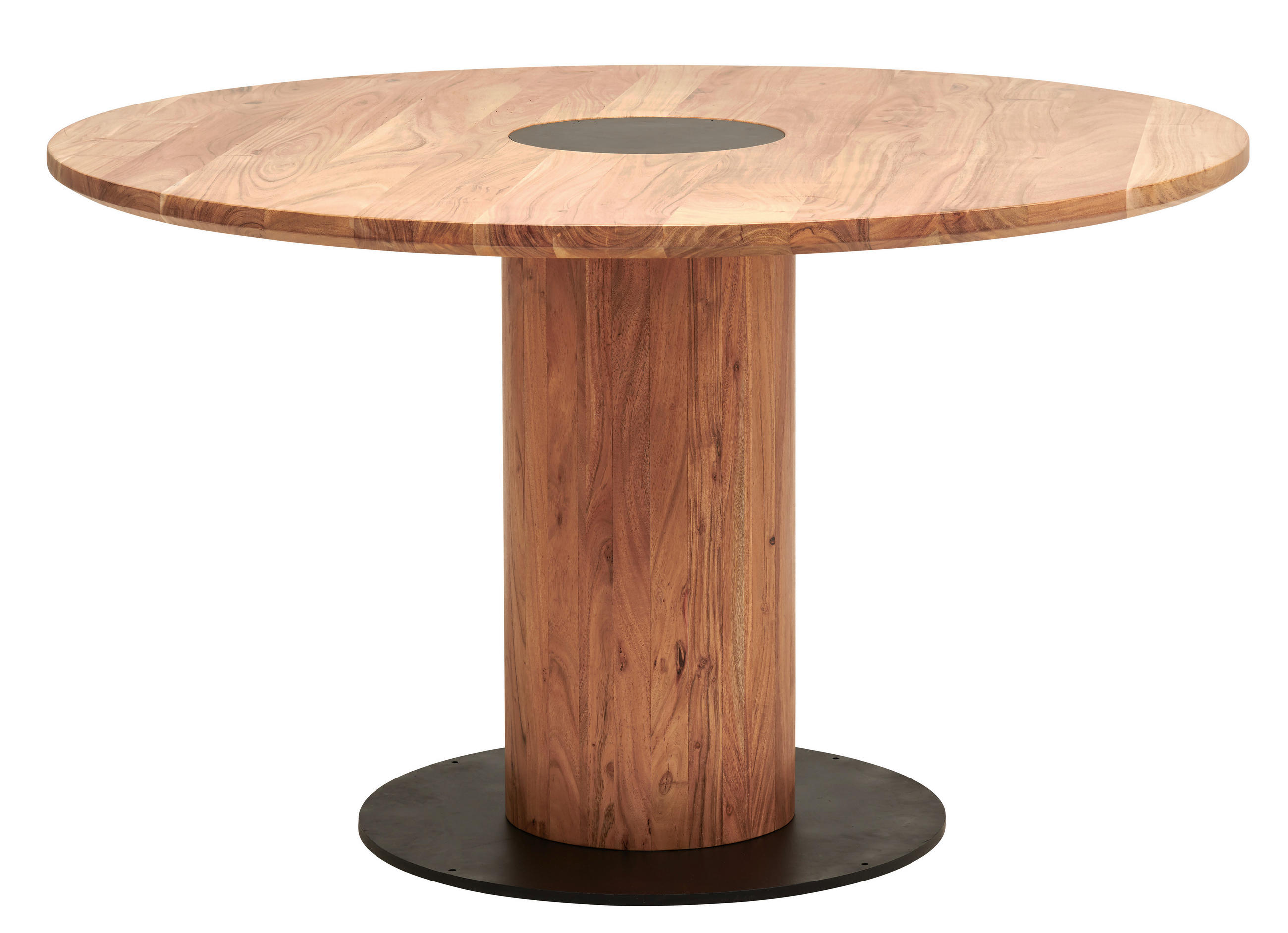 Livetastic Esstisch Schwarz, Akazie 130x76x130 cm