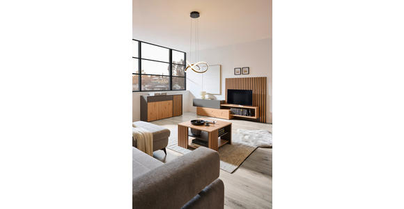 SIDEBOARD Grau, Eiche Artisan  164,2/87,9/42 cm  - Eiche Artisan/Grau, Trend, Holzwerkstoff (164,2/87,9/42cm) - Carryhome
