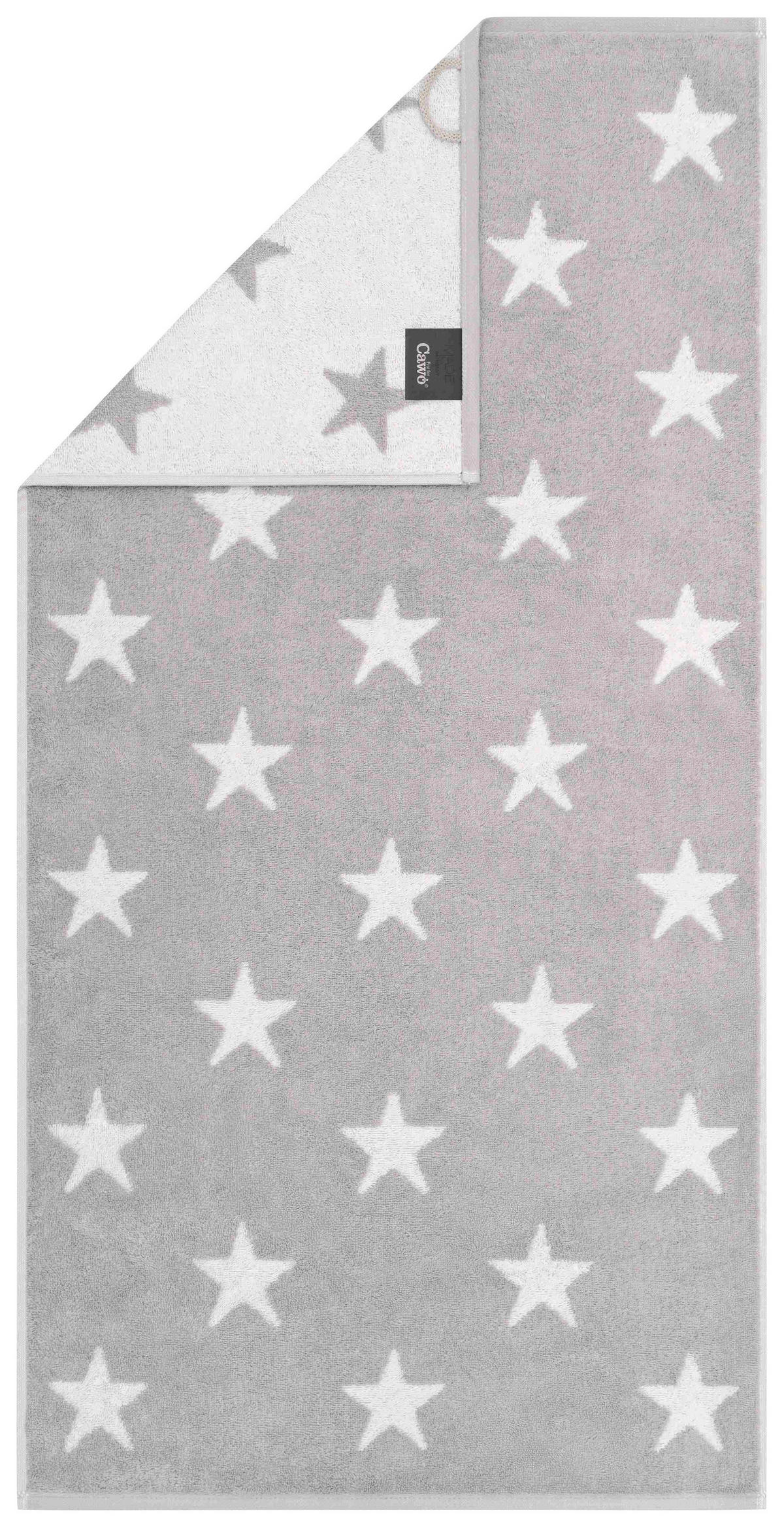 DUSCHTUCH New Stars 70/140 cm  - Platinfarben, Basics, Textil (70/140cm) - Cawoe