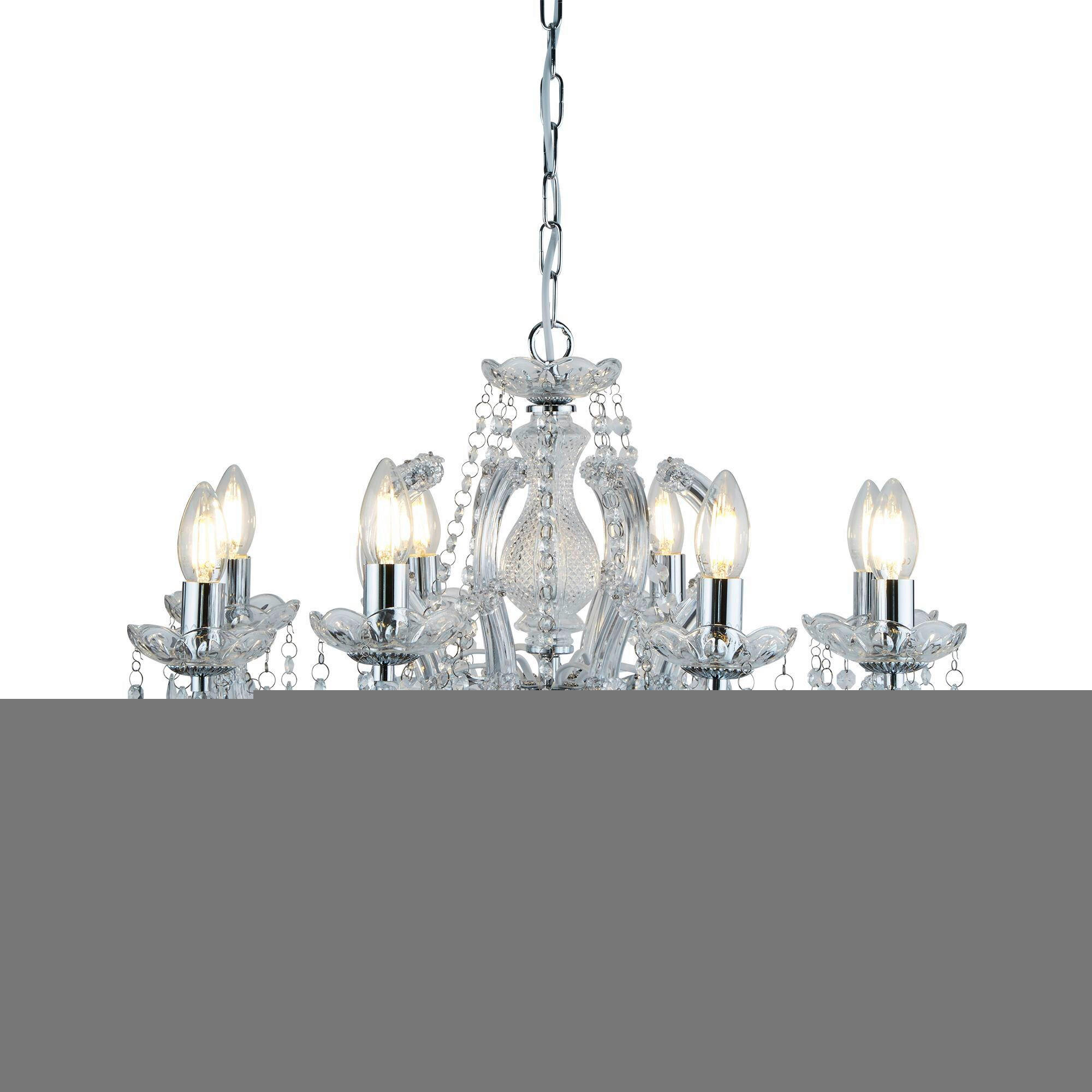 HÄNGLAMPA I KRISTALL Marie Therese 61/100 cm  - kromfärg, Klassisk, metall/glas (61/100cm)