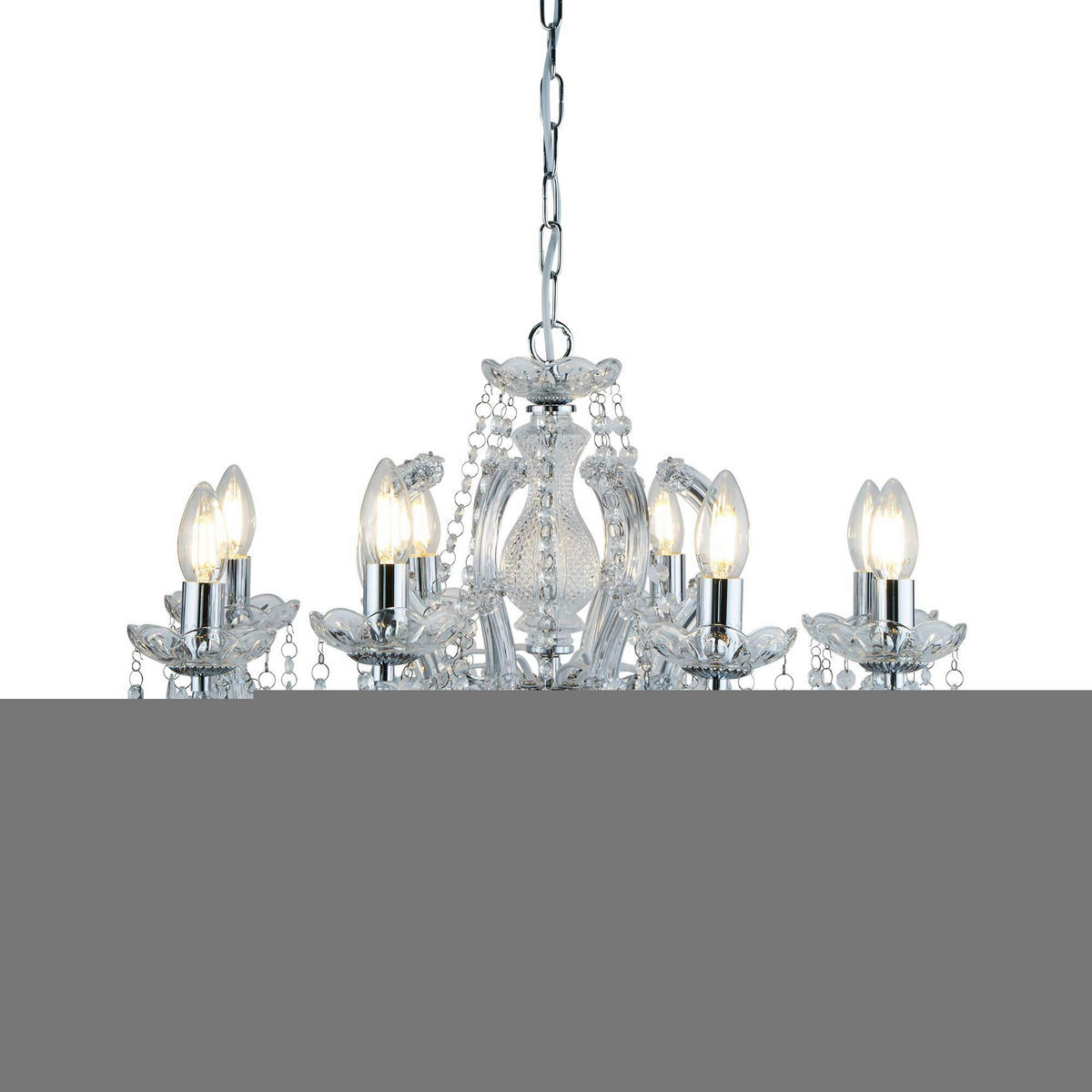 HÄNGLAMPA I KRISTALL Marie Therese 61/100 cm  - kromfärg, Klassisk, metall/glas (61/100cm)