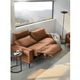 2,5-SITZER in Leder Cognac  - Cognac/Schwarz, Design, Leder/Metall (200/102/92cm) - Johann Jakob
